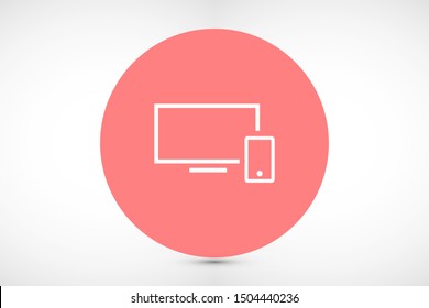 Computer phone vector icon. phone connection to computer icon. vector icon 10 EPS and Lorem Ipsum. flat design.