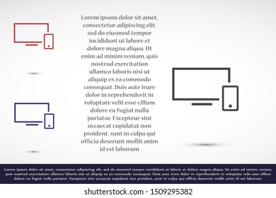 Computer phone vector icon. phone connection to computer icon. vector icon 10 EPS and Lorem Ipsum. flat design.