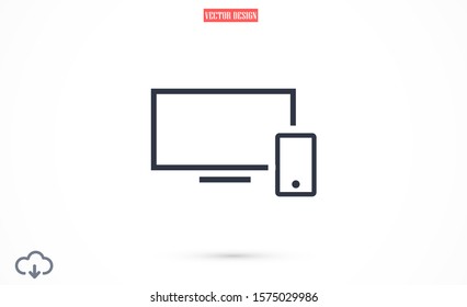 Computer phone vector icon. phone connection to computer icon.  vector icon 10 EPS and Lorem Ipsum. flat design.