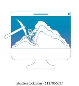 computer with pick mining bitcoin commerce