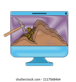computer with pick mining bitcoin commerce