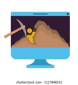 computer with pick mining bitcoin commerce