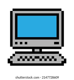 Computer pixel icon simple design