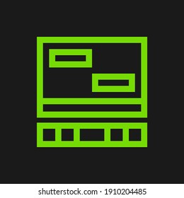Computer pixel perfect icon vector minimalist with solid color. suitable for UIUX, print templete, Web design and other
