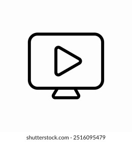 computer play button icon sign vector