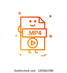 Computer player file format type icon vector design