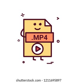 Computer player file format type icon vector design