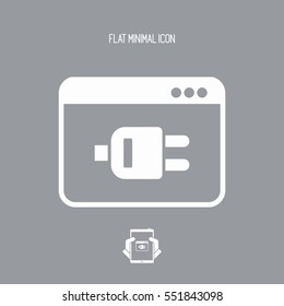 Computer plug connection - Vector flat icon
