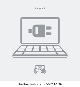 Computer plug connection - Vector flat icon