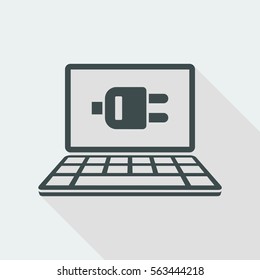 Computer plug connection - Vector flat icon