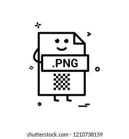 Computer png file format type icon vector design