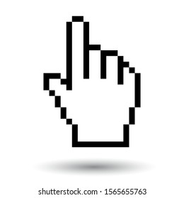 computer pointer, hand with index finger, vector illustration 