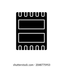 Schwarzes Symbol für den Computerport. Elektronische Schnittstelle zwischen Computer und anderen Computern oder Peripheriegeräten. Silhouette-Symbol auf weißem Raum. Vektorgrafik einzeln