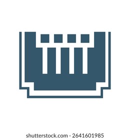 Computer port icon design illustration