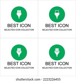 computer port icon set can be used for instructions and infographics
