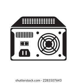 Icono de la fuente de alimentación del equipo,plantilla de diseño de ilustración de logotipo