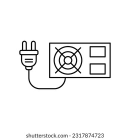 Computer Power Supply  Outline Vector Icon that can easily edit or modify 

