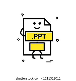 Computer ppt file format type icon vector design