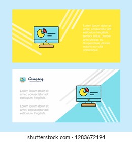 Computer presentation abstract corporate business banner template, horizontal advertising business banner.