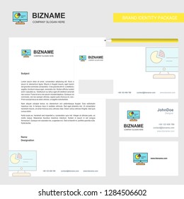 Computer presentation Business Letterhead, Envelope and visiting Card Design vector template