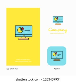 Computer presentation Company Logo App Icon and Splash Page Design. Creative Business App Design Elements