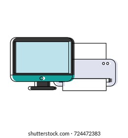 computer and printer icon 