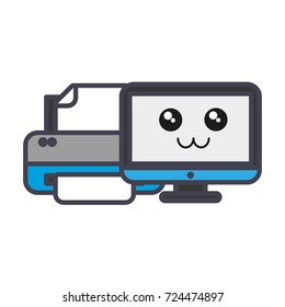 computer and printer icon 