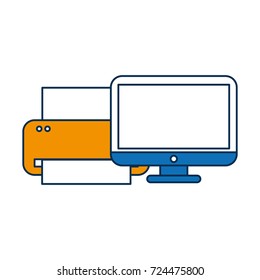 computer and printer icon 
