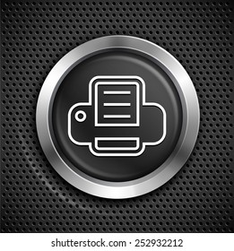 Computer Printer on Black Round Buttons