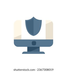 Computer privacy icon flat vector. Data protect. Secure cyber isolated