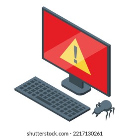 Computer privacy icon isometric vector. Data information. Policy law