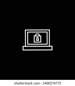 Computer Privacy Icon - White