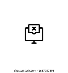 Computer Problem Message Icon, Logo, Vector