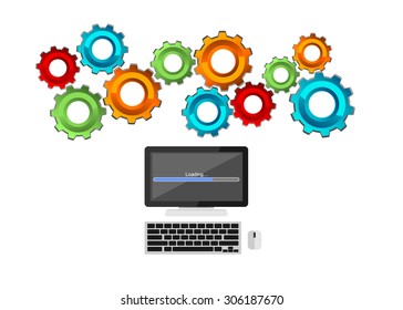 Computer Processing Concept Information System Operating Stock Vector ...