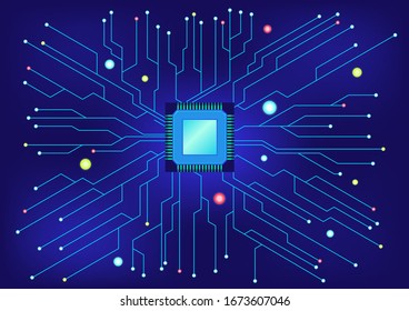 computer processor chip background. vector illustrations