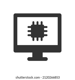 computer processor chip icon sign symbol