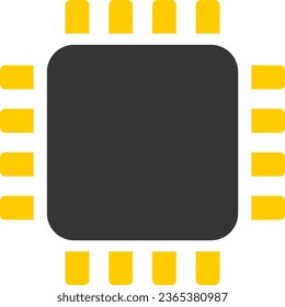 computer processor chip sign flat vector  