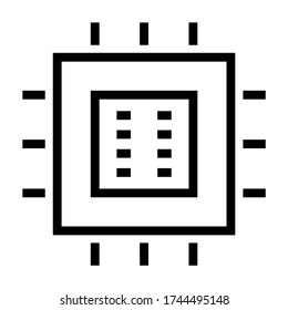 Computer processor - icon line vector - hardware  icons