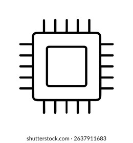 computer processor icon on white background vector
Vector line icon technology computer