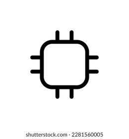 Computer Processor Icon Symbol Black Outline High Quality Vector. EPS10