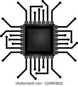 Computer processor, microchip. Vector illustration. EPS10