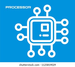 COMPUTER PROCESSOR VECTOR ICON 