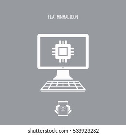 Computer processor - Vector web icon