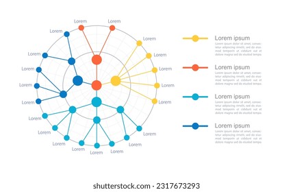 Computer program algorithm infographic circle dot chart design template. App development. Editable infochart with data points. Visual data presentation. Myriad Pro-Regular, Arial fonts used