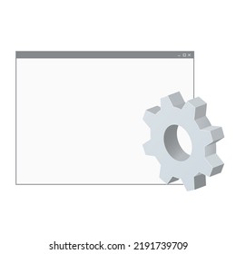 Computer Program Window With Gear Icon Settings Icon Or Instruction