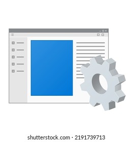 Computer Program Window With Gear Icon Settings Icon Or Instruction