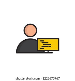 computer programer icon vector. job icon vector