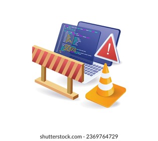 Computer programmer application repair portal flat illustration concept