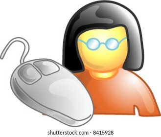 Computer programmer career icon or symbol