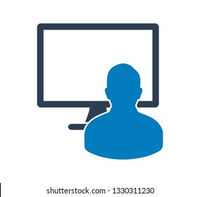 Computer Programmer Icon. Flat style vector EPS.